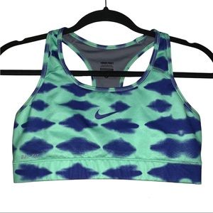 Nike Pro Compression Blue Pattern Sports Bra Sz M